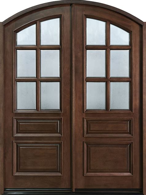 Entry Door in-Stock - Double - Solid Wood with Walnut Finish, Classic, Model DB-652 DD