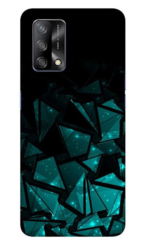 Grey Cloud India Trianglish Crystals Back Cover For Oppo F19 And Oppo A74 Poly Carbonate