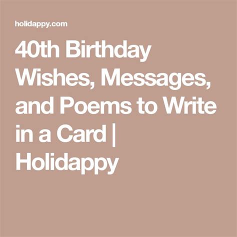 40th Birthday Wishes, Messages, and Poems to Write in a Card ...