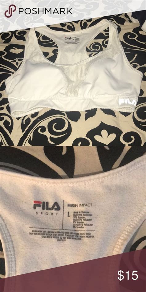 Fila High Impact Sports Bra Size L White