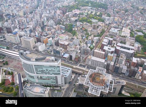 YOKOHAMA, JAPAN - MAY 10, 2012: Aerial view in Yokohama, Japan ...