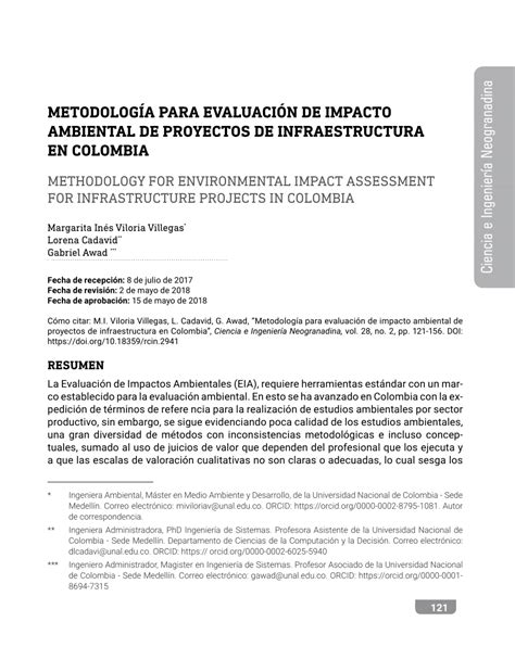 Pdf Ciencia E Ingenier A Neogranadina Metodolog A Para Evaluaci N De