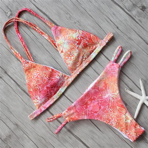 Aliexpress Buy Linvme 2018 Women Sexy Swimwear Bikini Thong Set Female Mini Two Piece