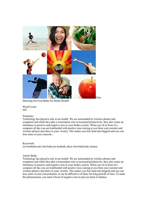 Detoxing Ion Foot Baths For Better Health Eva Page 1 6 Flip