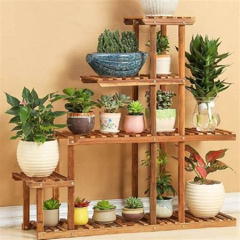 Suporte Para Plantas De Madeira - SUPORTE PARA PLANTAS – de Madeira, Ferro, Paletes, para Pendurar