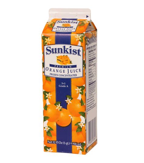 brandclub sunkist orange  percent frozen concentrate