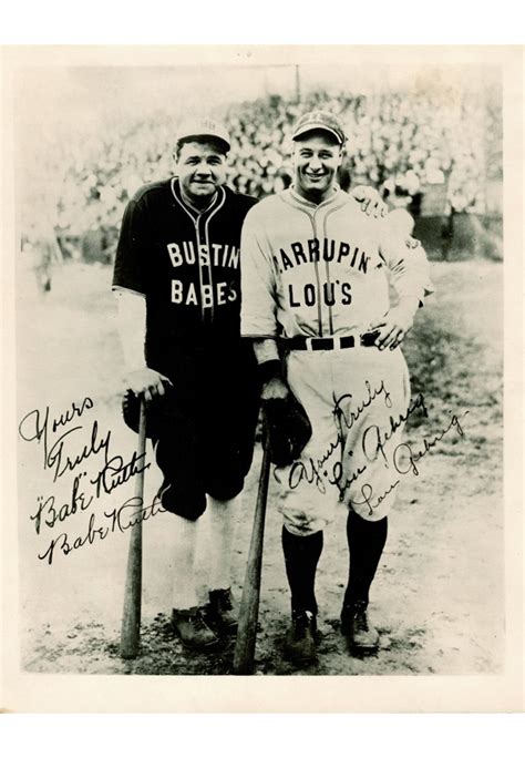 Lot Detail Spectacular Babe Ruth Lou Gehrig Bustin Babes Larrupin Lou S Dual Signed