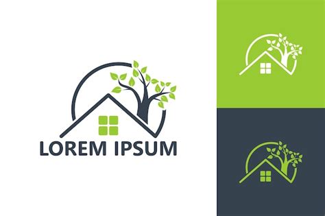 Vecteur De Conception De Mod Le De Logo Maison Et Arbre Vecteur Premium