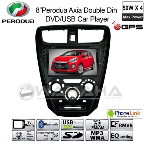 Perodua Axia 8 Inch Plug And Play Oem Double Din Dvd Usb Bluetooth Car