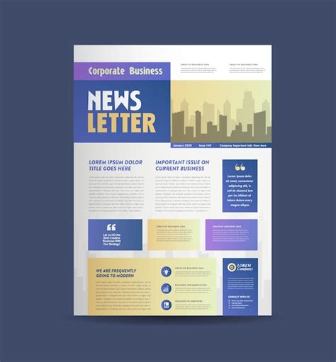 Premium Vector Business Newsletter Cover Design