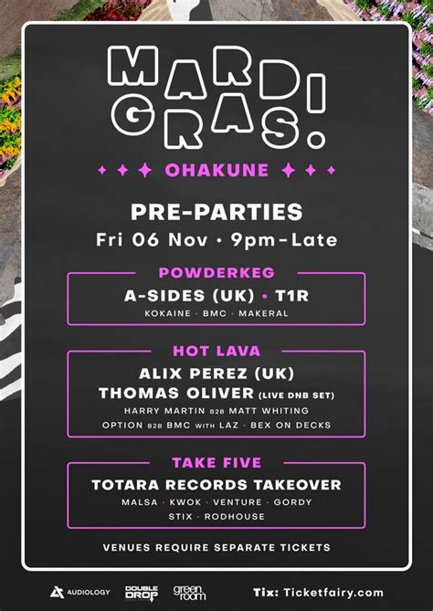 Ohakune Mardi Gras Pre-Parties Tickets | Ohakune | Multi Venue - Thames ...