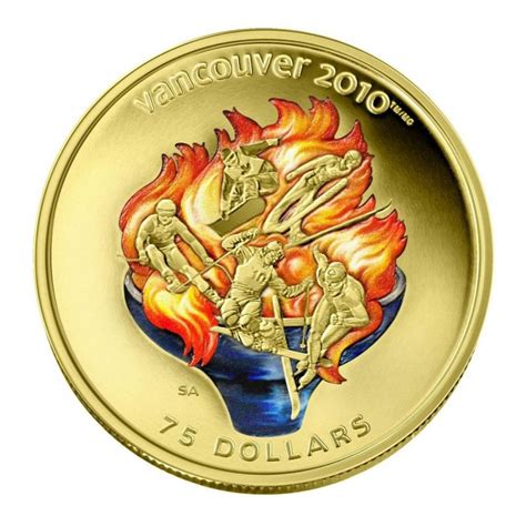 2009 Canada 14 Karat Gold 75 Coin Vancouver 2010 Olympic Winter