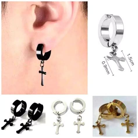 Jual Anting Jepit Tanpa Tindik Bandul Salib Harga Sepasang Shopee