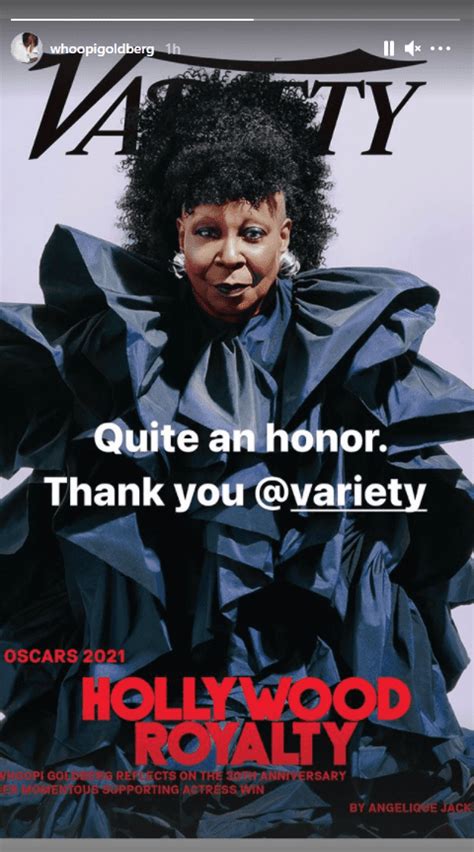 Whoopi Goldberg Poses In A Black Layered Dress And Huge Jewelry In Honor