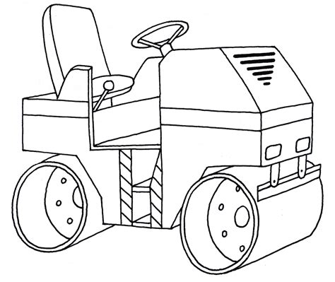 Раскраска Каток для асфальта - распечатать бесплатно