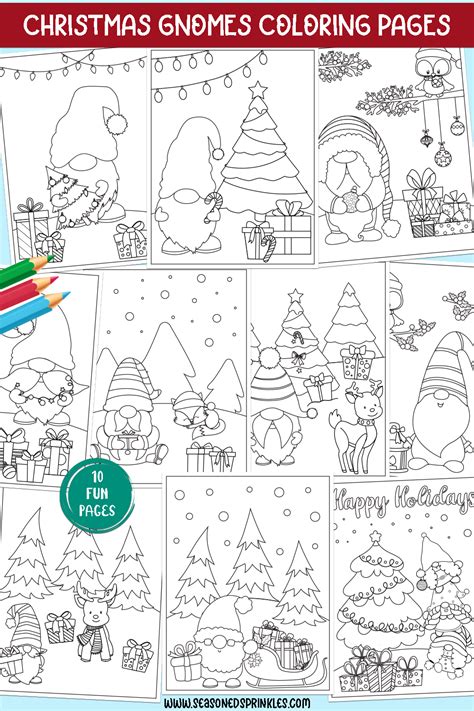 Free Printable Christmas Coloring Pages Christmas Gnomes Seasoned