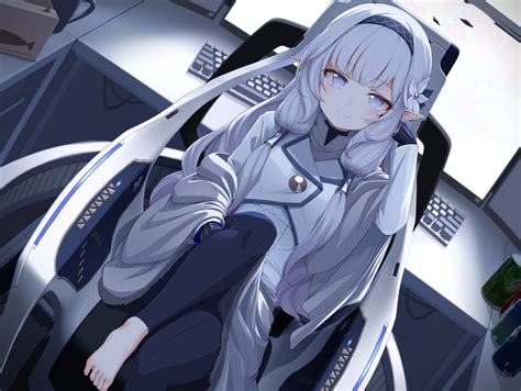 ブルアカ「車椅子の3D作ったけど自分で使っていなかったので超天才清楚系病弱美少女ハッカー明」|ばさ🔔Skeb募集中のイラスト