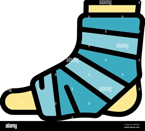 Foot Bandage Icon Outline Foot Bandage Vector Icon Color Flat Isolated