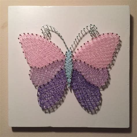 Butterfly String Art on painted wood String Art Patterns Free, String ...