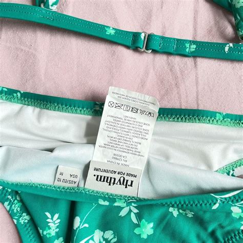 Rhythm Triangle Green Bikini Top And Bottoms Never Depop