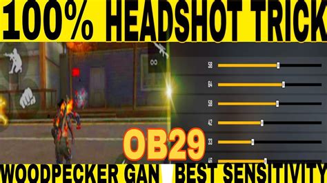 BEST SENSITIVITY AND WOODPECKER DRAG HEADSHOT TRICK 100 HD