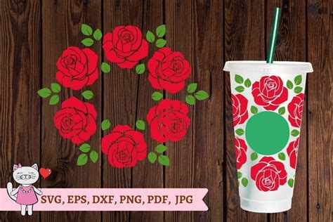 Rose Svg For Tumbler Full Wrap Venti Cold Cup 24 1251909