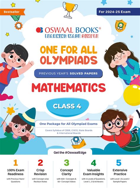 One For All Olympiad Class 4 Mathematics Previous Years Solved Papers 2024 25 Oswaal Books