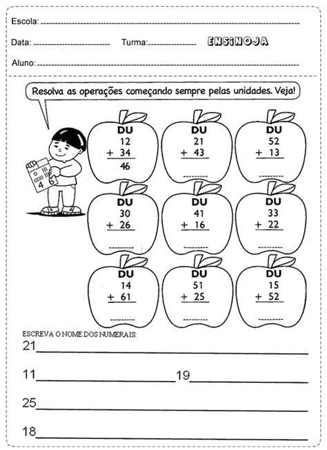 Atividades de matemática 2° ano adição e subtração