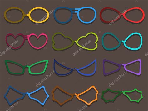 Colorful Fancy Specs Frames Set — Stock Vector © baavli #126159060