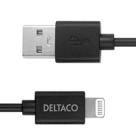 Deltaco Usb A Til Lightning Kabel M Mfi Sort Dkk