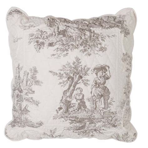 Coussin Boutis Toile De Jouy Blanc Mariclo Maisons De Campagne