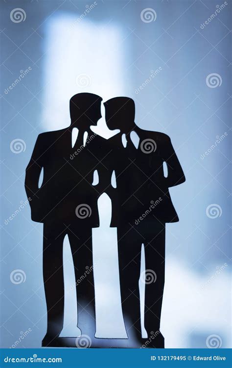 Gay Couple Of Grooms Pose For Photographs After Their Wedding Ceremony Stock Photography