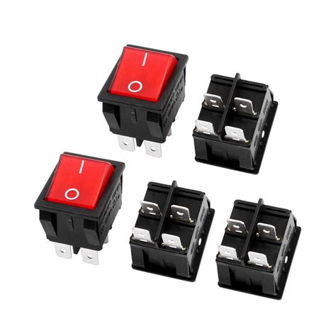 Uxcell Red Illuminated Light Onoff Dpst Boat Rocker Switch