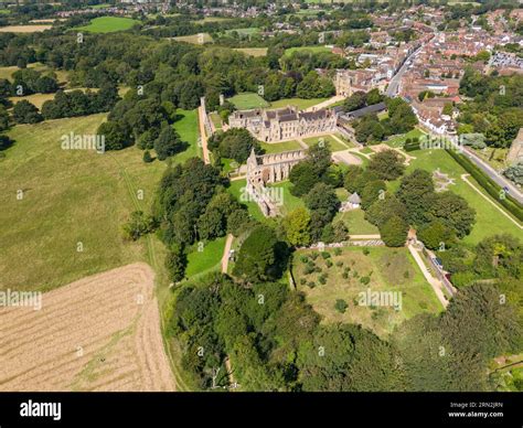 Aerial view Battle Abbey, 1066 Battle of Hastings site, Battle, East ...