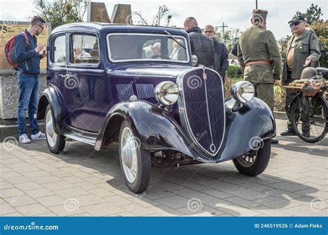 Beautiful Classic Small Vintage Car Polski Fiat 508 Balilla Parked