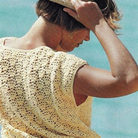 Crochet Beach Top Tunic Pattern Bikini Bathing Suits Cover Up Etsy