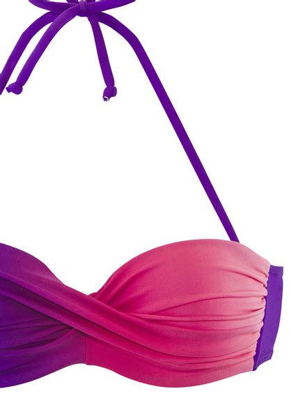 Lascana B Gel Bandeau Bikini Lila Pink Cup B