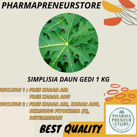 Jual Simplisia Daun Gedi Kering Dan Serbuk Kemasan 1 Kg Best Quality