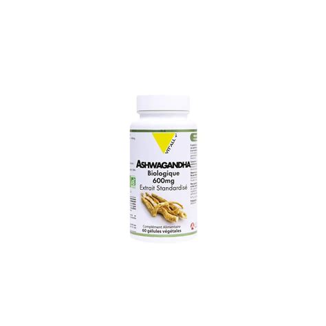 Ashwagandha Bio 600mg Vitall Stress et relaxation 60 gélules végétales