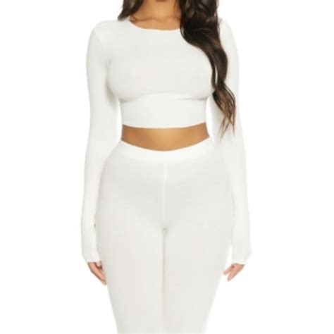 Naked Wardrobe Tops Naked Wardrobe Ribbed Down Crop Top Poshmark