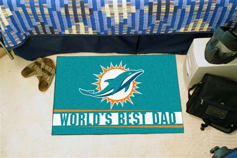 Fanmats® 18173 Worlds Best Dad Miami Dolphins 19 X 30 Nylon Face