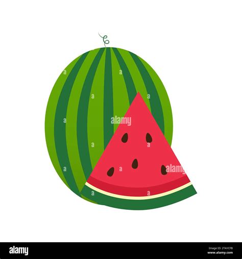 Slice Of Watermelon Vector Illustration Stock Vector Image And Art Alamy