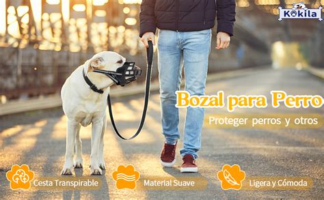 Bozal para Perro Ajustable y CóModo Bozal de Silicona Suave para