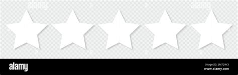 White Five Stars Quality Rating Icons Stars Icon Five Star Sign