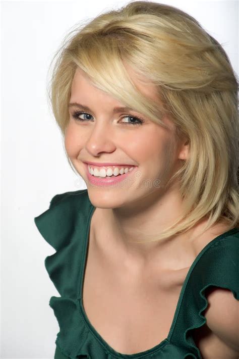 Beautiful Blonde Caucasian Woman Smiling Stock Photo Image Of Person Blond