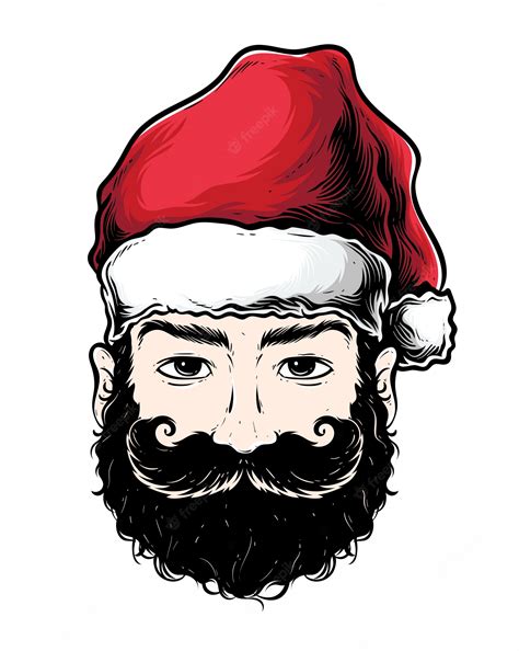 Premium Vector Blackbeard Santa Vector