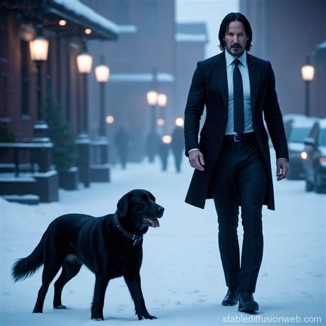 John Wick Inspired Snowman | Stable Diffusion Online