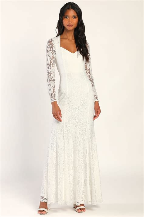 White Lace Maxi Dress Mermaid Maxi Dress Backless Maxi Dress Lulus