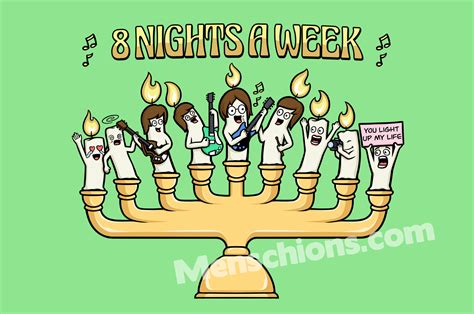 8 Nights A Week Funny Hanukkah Card Menschions Funny Jewish Cards