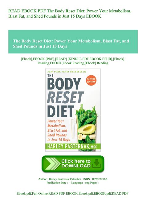 Read Ebook Pdf The Body Reset Diet Power Your Metabolism Blast Fat And Shed Pounds In Just 15 Da